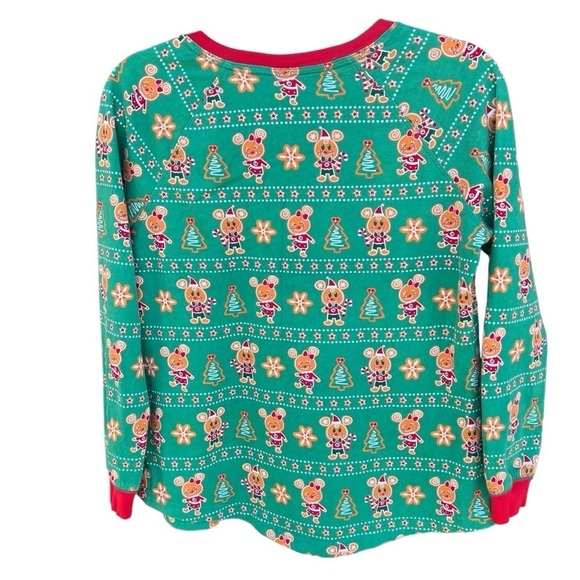 Disney Holiday Christmas Gingerbread Mickey Mouse Minnie Fair Isle Top Med GUC - Picture 2 of 7